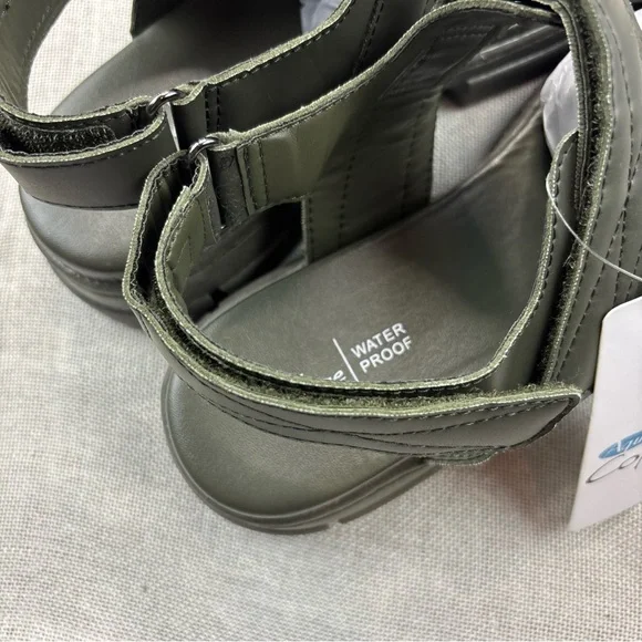 AQUA COLLEGE Womens Green Hux Round Toe Platform Slingback Sandal 11 M - Picture 4 of 12